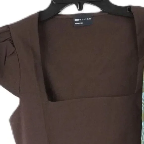 ASOS Design Square Neck Midi Sundress in Chocolate Brown - Picture 2 of 8